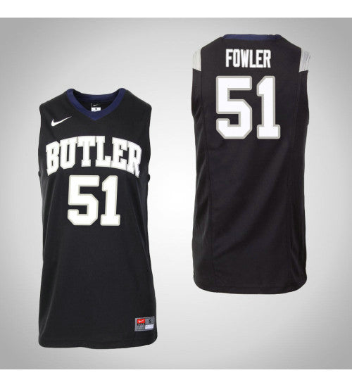 Butler Bulldogs 51 Nate Fowler Master College Basketball Jersey Black retro stitched fan jersey RTJ12089 image 1