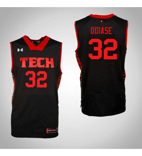 Texas Tech Red Raiders 32 Norense Odiase College Basketball Jersey Black retro stitched fan jersey RTJ1913 image 1