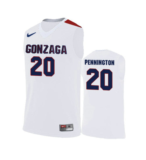 Gonzaga Bulldogs 20 Paul Pennington Road College Basketball Jersey White retro stitched fan jersey RTJ5257 image 1