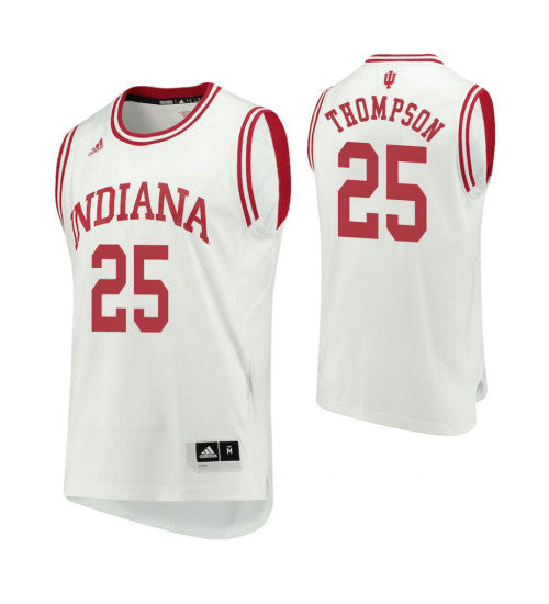 Indiana Hoosiers 25 Race Thompson Home College Basketball Jersey White retro stitched fan jersey RTJ5002 image 1