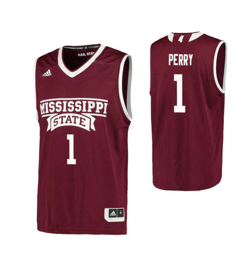 Mississippi State Bulldogs 1 Reggie Perry College Basketball Jersey Maroon 3348 retro stitched fan jersey RTJ9301