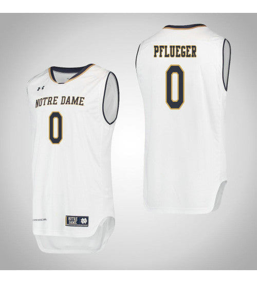 Notre Dame Fighting Irish 0 Rex Pflueger College Basketball Jersey White retro stitched fan jersey RTJ8788 image 1