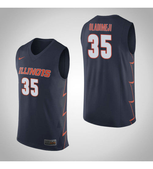 Illinois Fighting Illini 35 Samson Oladimeji College Basketball Jersey Navy retro stitched fan jersey RTJ5114 image 1