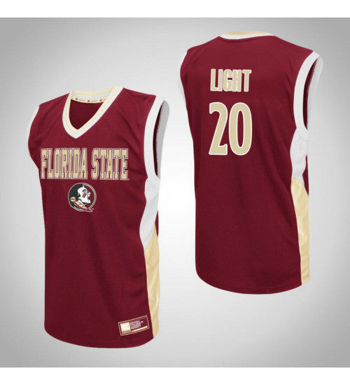 Florida State Seminoles 20 Travis Light Fadeaway College Basketball Jersey Red retro stitched fan jersey RTJ5404 image