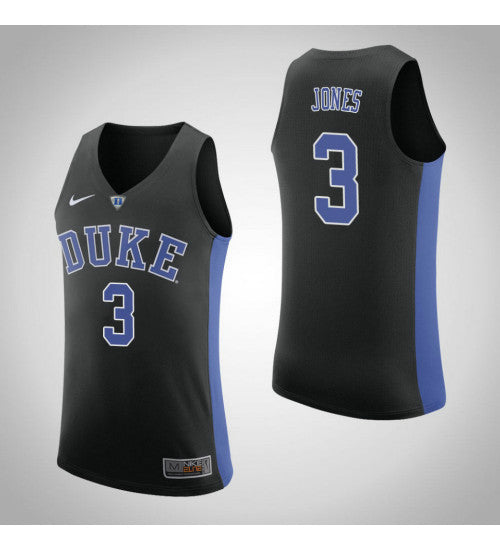 Duke Blue Devils 3 Tre Jones College Basketball Jersey Black retro stitched fan jersey RTJ11527 image 1
