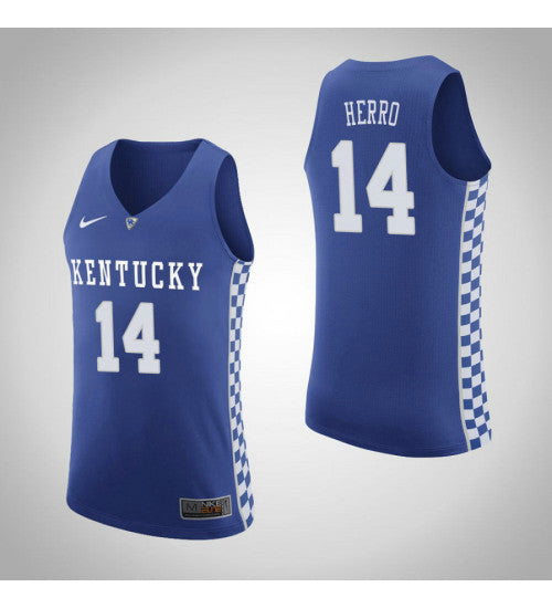 Kentucky Wildcats 14 Tyler Herro Home College Basketball Jersey Royal retro stitched fan jersey RTJ10397 image 1