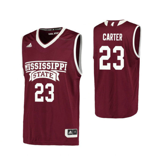 Mississippi State Bulldogs 23 Tyson Carter College Basketball Jersey Maroon retro stitched fan jersey RTJ9285 image 1
