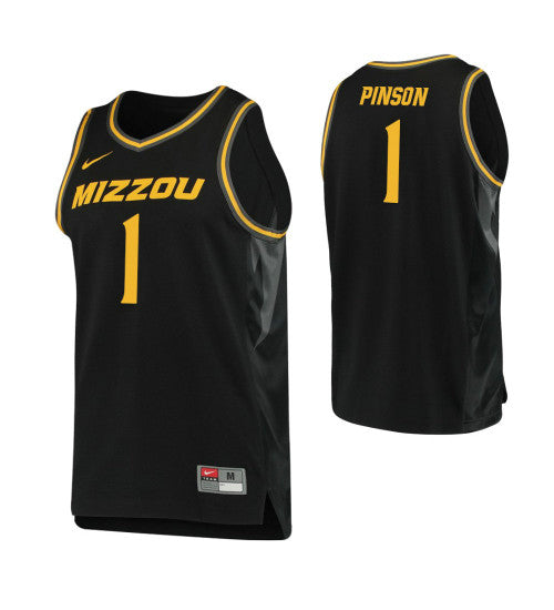 Missouri Tigers 1 Xavier Pinson College Basketball Jersey Black retro stitched fan jersey RTJ3440 image 1