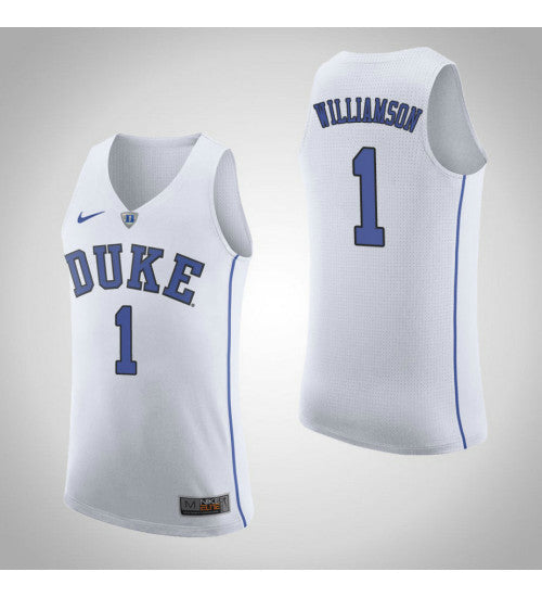 Duke Blue Devils 1 Zion Williamson Road College Basketball Jersey White retro stitched fan jersey RTJ5720 image 1