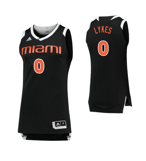 Miami Hurricanes Chris Lykes Chase College Basketball Jersey Black White retro stitched fan jersey RTJ9810 image 1