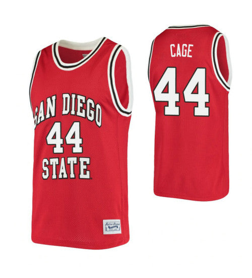 San Diego State Aztecs 44 Michael Cage Red College Basketball Jersey retro stitched fan jersey RTJ8174 image 1