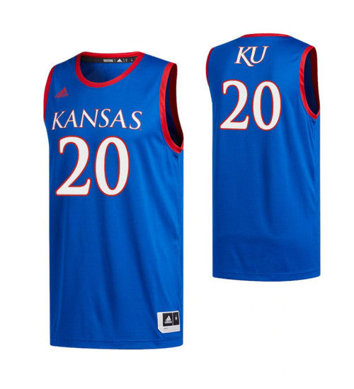 Kansas Jayhawks 20 Michael Jankovich Royal College Basketball Jersey 2015 retro stitched fan jersey RTJ10634 image 1