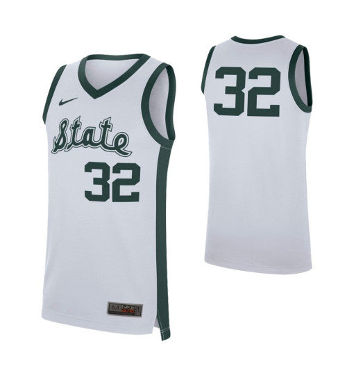 Michigan State Spartans 32 Retro College Basketball Jersey White retro stitched fan jersey RTJ9678 image 1