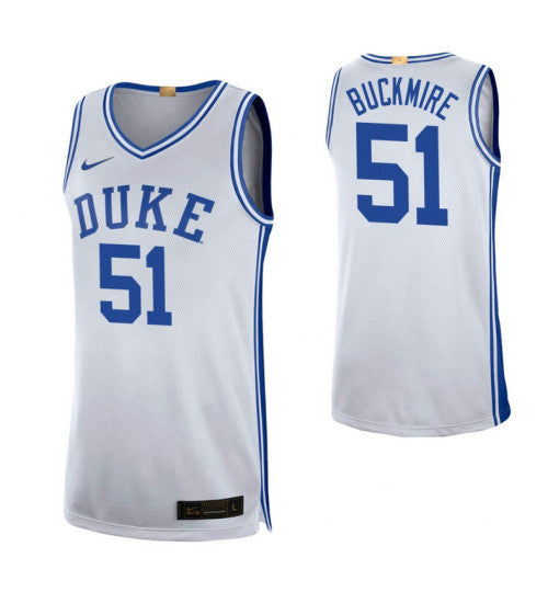 Duke Blue Devils 51 Mike Buckmire Limited College Basketball Jersey White retro stitched fan jersey RTJ5545 image 1