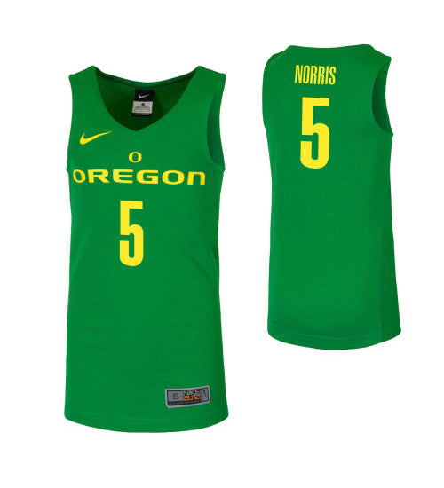 Oregon Ducks Miles Norris College Basketball Jersey Green retro stitched fan jersey RTJ2570 image 1