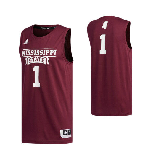 Mississippi State Bulldogs 1 Basketball College Basketball Jersey Maroon retro stitched fan jersey RTJ9302 image 1