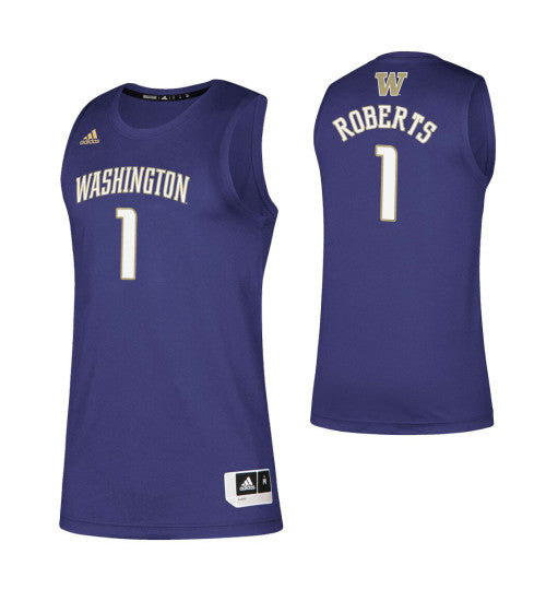 Washington Huskies 1 Nate Roberts College Basketball Jersey Purple retro stitched fan jersey RTJ7010 image 1