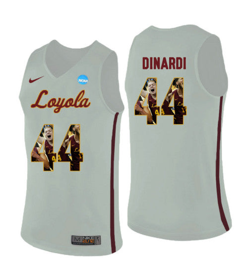 Loyola Chi Ramblers 44 Nick Dinardi College Basketball Jersey White retro stitched fan jersey RTJ10129 image 1
