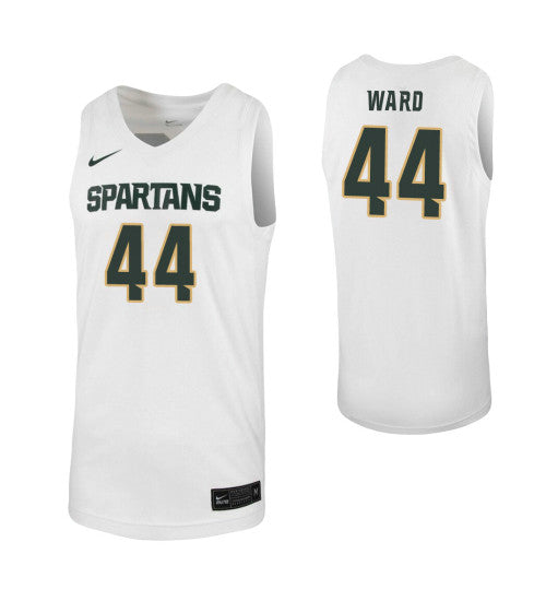 Michigan State Spartans 44 Nick Ward White College Basketball Jersey retro stitched fan jersey RTJ9632 image 1