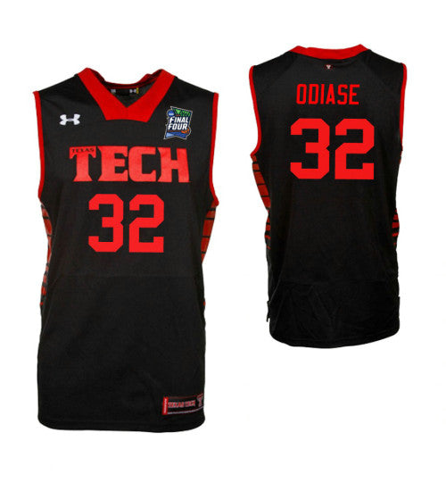 Norense Odiase Texas Tech Red Raiders Black Final Four College Basketball Jersey retro stitched fan jersey RTJ9074