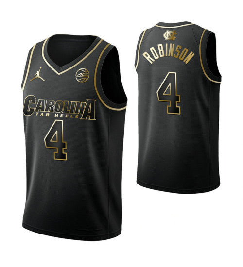 On Robinson North Carolina Tar Heels Black Golden Edition College Basketball Jersey retro stitched fan jersey RTJ12138