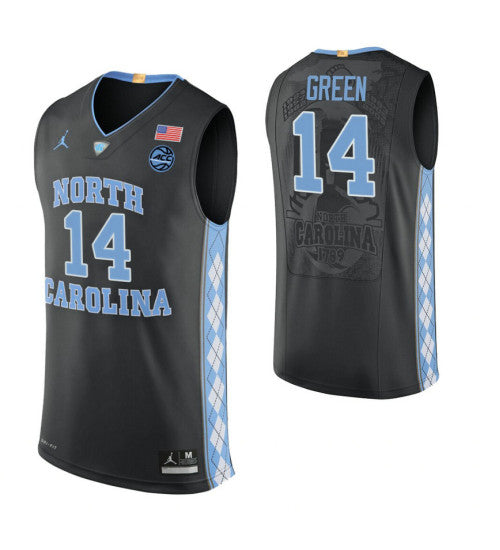 North Carolina Tar Heels 14 Danny Green Black College Basketball Jersey retro stitched fan jersey RTJ9022 image 1