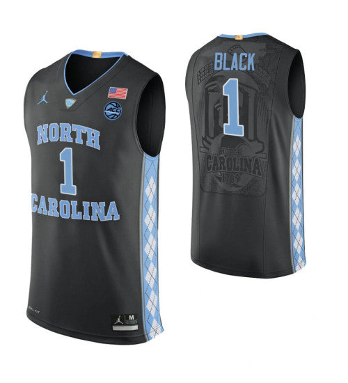 North Carolina Tar Heels 1 Leaky Black Black College Basketball Jersey 3593 retro stitched fan jersey RTJ9056 image 1