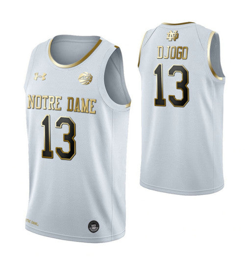 Notre Dame Fighting Irish 13 Nikola Djogo White College Basketball Jersey retro stitched fan jersey RTJ2963 image 1