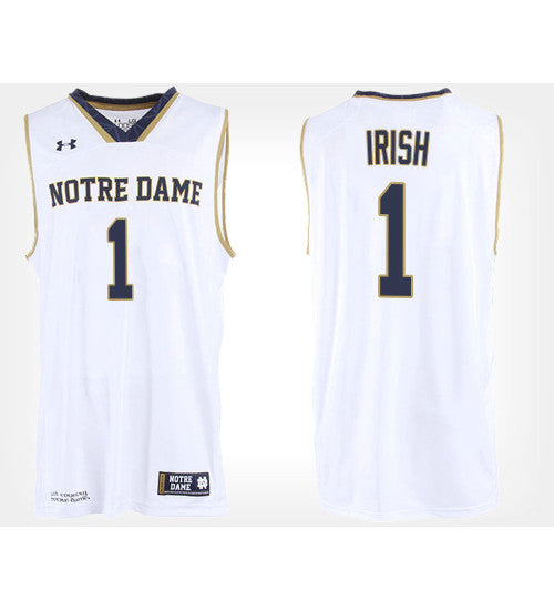 Notre Dame Fighting Irish 1 White College Basketball Jersey retro stitched fan jersey RTJ2981 image 1