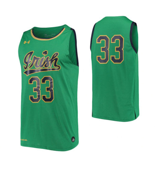 Notre Dame Fighting Irish 33 College Basketball Jersey Kelly Green retro stitched fan jersey RTJ8732 image 1