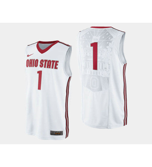 Ohio State Buckeyes 1 Jaesean Tate White Home College Basketball Jersey retro stitched fan jersey RTJ2898 image 1