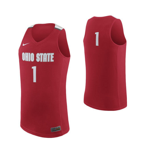 Ohio State Buckeyes 1 College Basketball Jersey Scarlet retro stitched fan jersey RTJ8699 image 1
