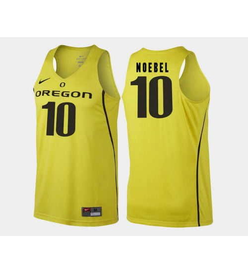 Oregon Ducks 10 Charlie Noebel Yellow Alternate College Basketball Jersey retro stitched fan jersey RTJ8442 image 1