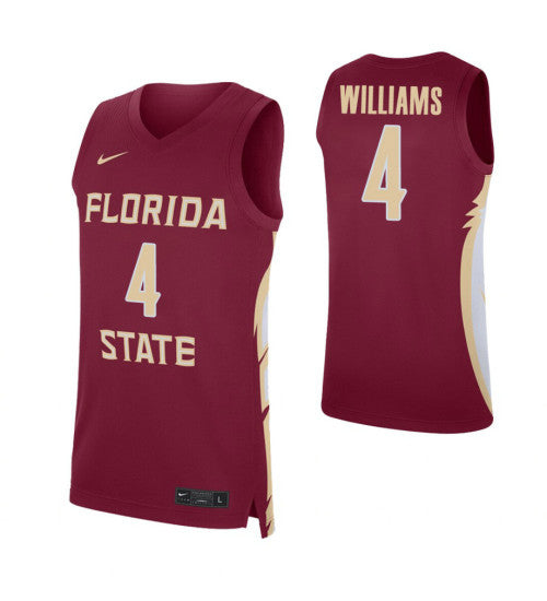 Florida State Seminoles 4 Patrick Williams Garnet College Basketball Jersey retro stitched fan jersey RTJ5385 image 1