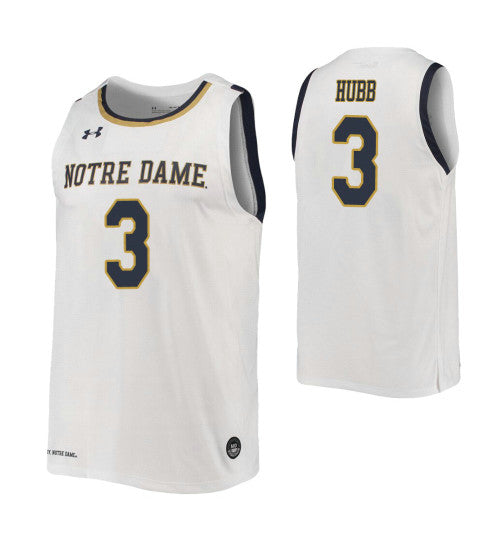 Prentiss Hubb College Basketball Jersey White Notre Dame Fighting Irish retro stitched fan jersey RTJ2500 image 1