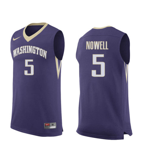 Washington Huskies 5 Jaylen Nowell College Basketball Jersey Purple retro stitched fan jersey RTJ1260 image 1