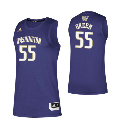 Washington Huskies 55 Quade Green Purple College Basketball Jersey retro stitched fan jersey RTJ1257 image 1