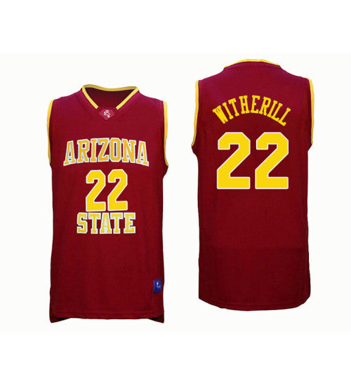 Arizona State Sun Devils 22 Austin Witherill College Basketball Jersey Red retro stitched fan jersey RTJ6606 image 1