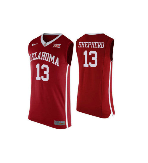 Oklahoma Sooners 13 Jordan Shepherd College Basketball Jersey Red 9876 retro stitched fan jersey RTJ2773 image 1