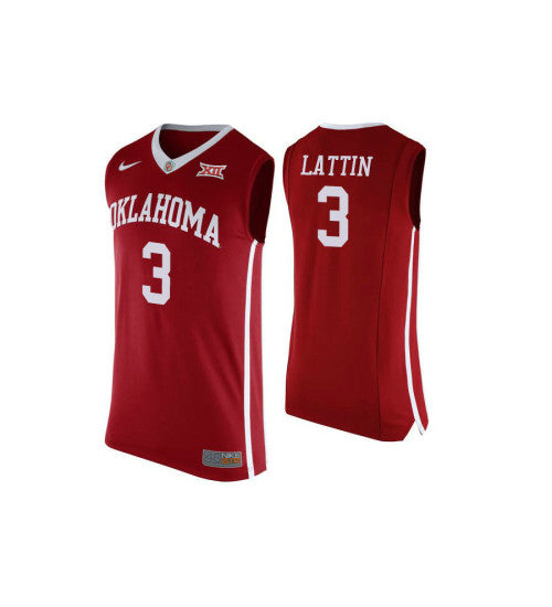 Oklahoma Sooners 3 Khadeem Lattin College Basketball Jersey Red 4115 retro stitched fan jersey RTJ8534 image 1