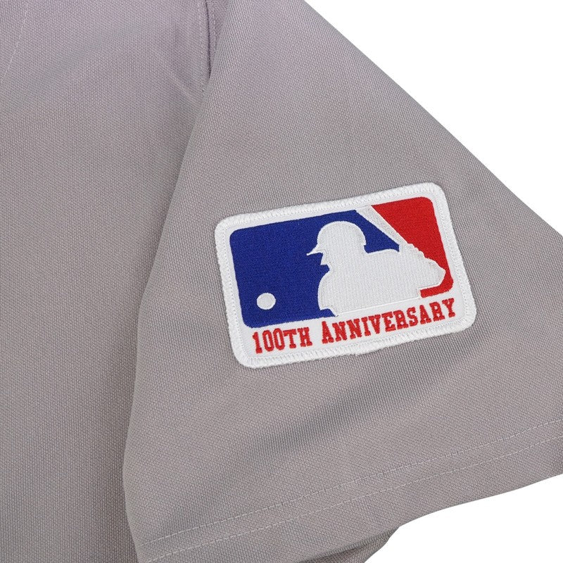 D1 Cooperstown Grey Road Jersey 100th Patch