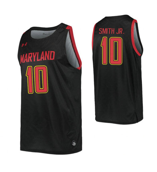 Maryland Terrapins 10 Serrel Smith Jr College Basketball Jersey Black retro stitched fan jersey RTJ4097 image 1
