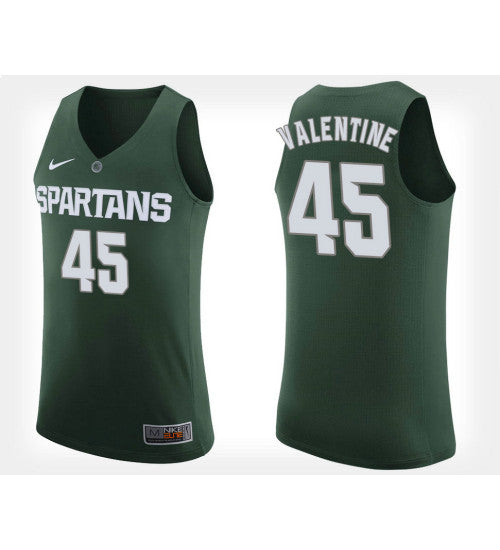 Michigan State Spartans 45 Denzel Valentine Green Home College Basketball Jersey retro stitched fan jersey RTJ3811