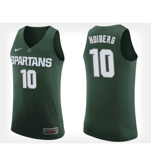 Michigan State Spartans 10 Jack Hoiberg Green Home College Basketball Jersey retro stitched fan jersey RTJ9775 image 1
