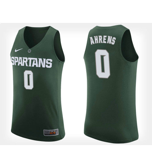 Michigan State Spartans 0 Kyle Ahrens Green Home College Basketball Jersey retro stitched fan jersey RTJ9794 image 1