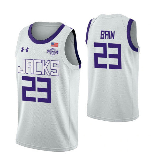 Stephen F Austin Lumberjacks 23 Nathan Bain White College Basketball Jersey retro stitched fan jersey RTJ2272 image 1