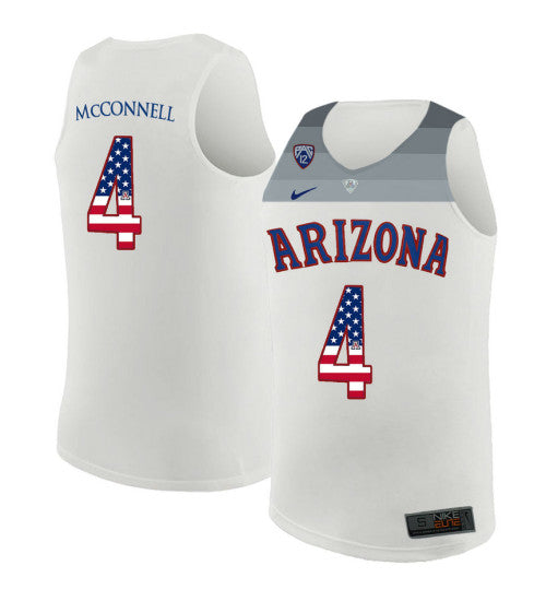 Arizona Wildcats 4 Tj Mcconnell College Basketball Jersey White 6207 retro stitched fan jersey RTJ6442 image 1