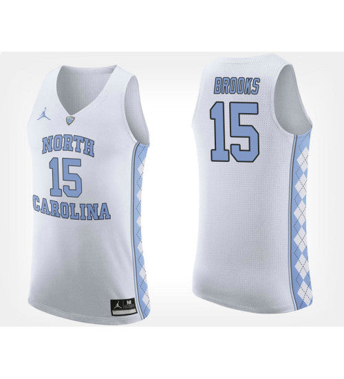 North Carolina Tar Heels 15 Garrison Brooks White Road College Basketball Jersey retro stitched fan jersey RTJ3202