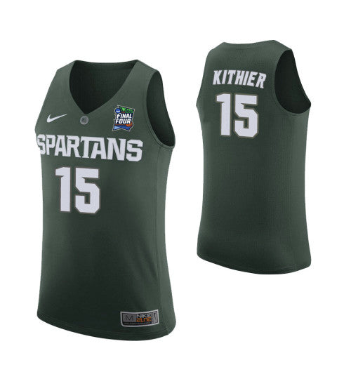 Thomas Kithier Michigan State Spartans Green Final Four College Basketball Jersey retro stitched fan jersey RTJ1890