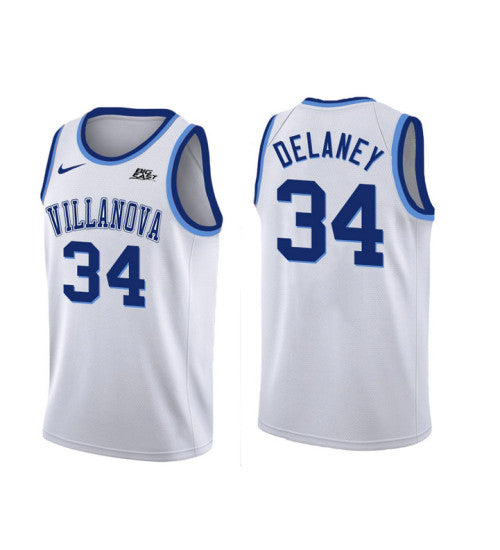 Villanova Wildcats 34 Tim Delaney College Basketball Jersey White 5454 retro stitched fan jersey RTJ7195 image 1